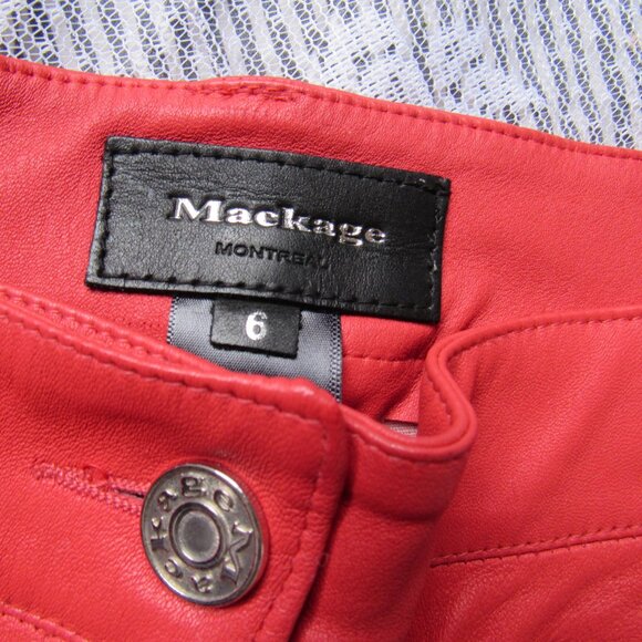 Mackage Miki Stretch Leather Pants in Salmon color (Size 6 ) Zip Pockets - Picture 3 of 7